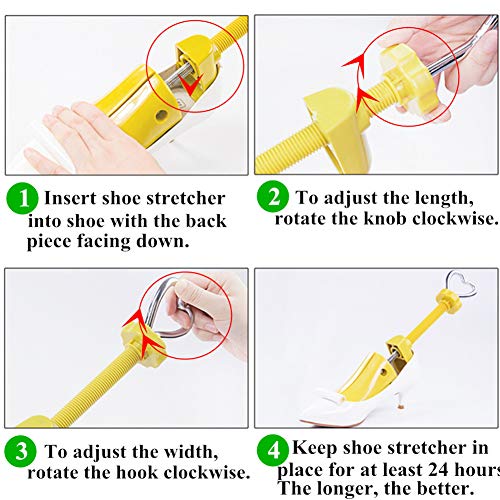 ZusFut 2PCS Hormas Zapatos Mujer Hombre Robusta Ensanchador de Zapatos Ajustable Longitud y Anchura Independiente Horma Ensanchar Zapatos (L: EU 40/47)