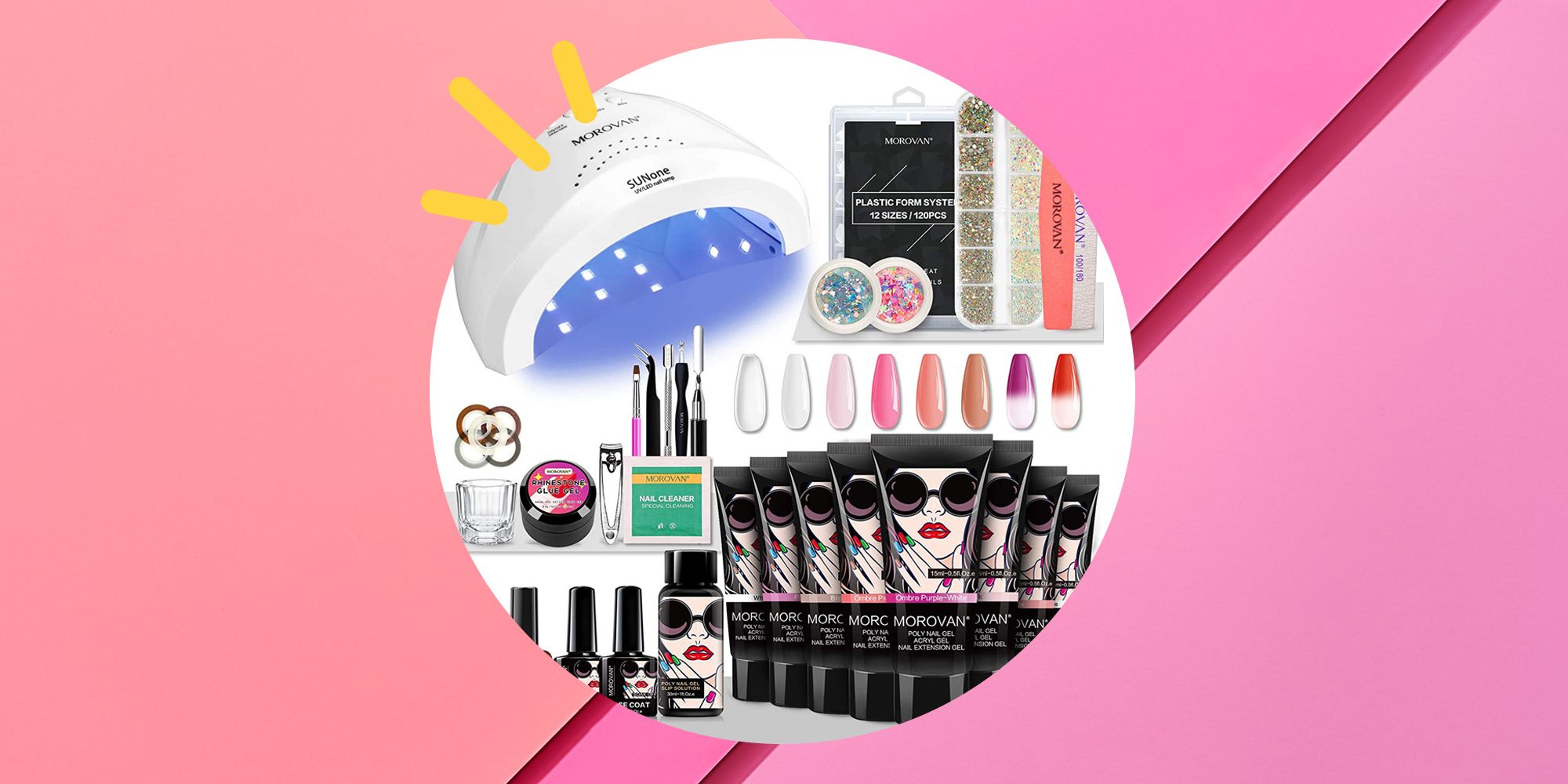 El kit de uñas de poligel de Morovan está a la venta en Amazon