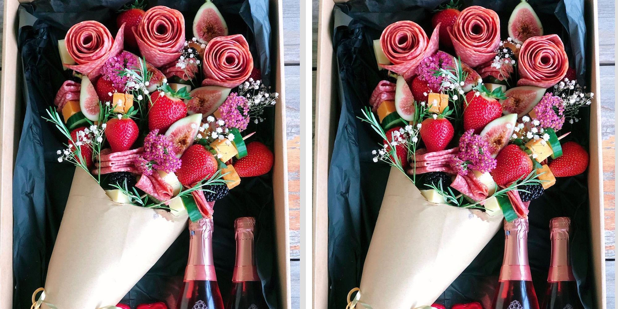 Un ramo de embutidos lleno de carne y queso hará que tu Valentín se olvide de las flores