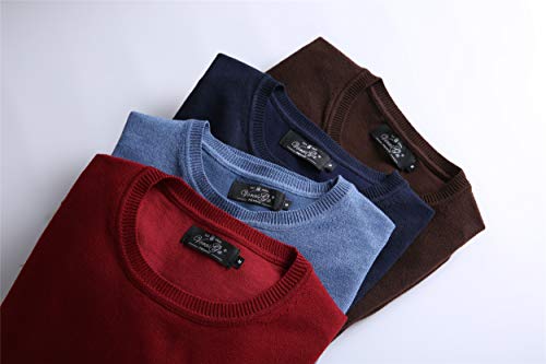 0002 Voray Ga Jersey Básico de Punto Cuello Redondo (Marrón, XXXL