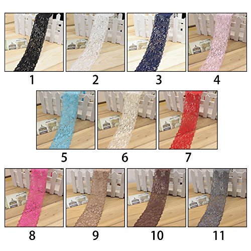 1 M Cinta encaje elástico Flor Cinta estiramiento floral Correa costura Correa encaje Adorno encaje para falda vestir pa Decoración Artesanías bricolaje(Blanco)