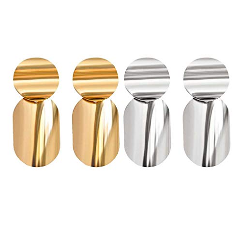 1 Par Mujeres Simples Redondos aretes Redondos Simples Pendientes Elipse aleación de la Muchacha del oído exagerada Espárragos étnicas Venta on-Line de Bohemia de la Vendimia