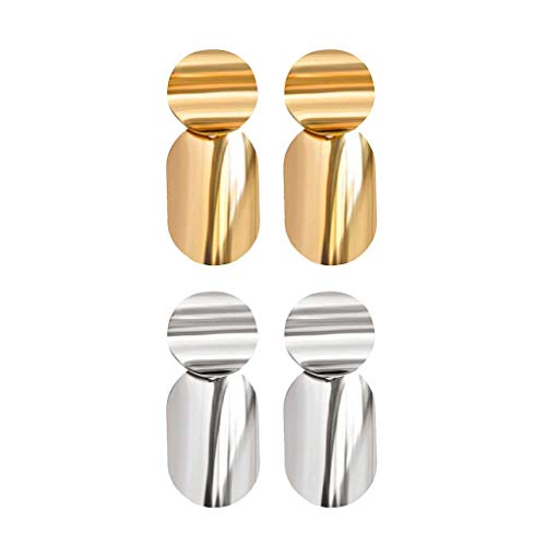 1 Par Mujeres Simples Redondos aretes Redondos Simples Pendientes Elipse aleación de la Muchacha del oído exagerada Espárragos étnicas Venta on-Line de Bohemia de la Vendimia