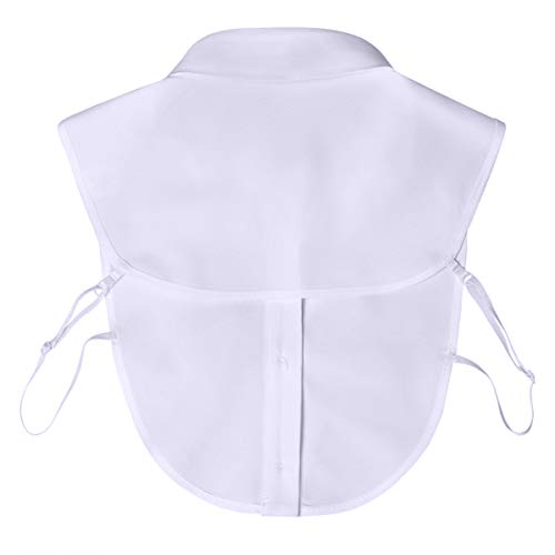 1 Pieza de algodón Blanco de algodón Desmontable Media Camisa Blusa Falso Collar (Blanco)