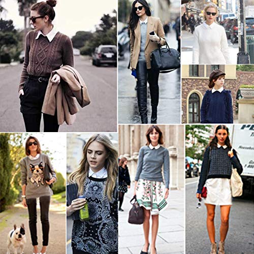 1 Pieza de algodón Blanco de algodón Desmontable Media Camisa Blusa Falso Collar (Blanco)