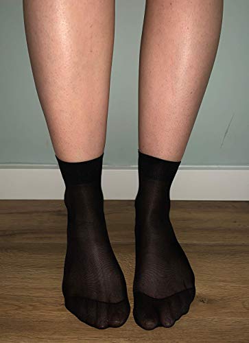 10 Pares Calcetines medias cortas, medias cortas para mujer transpirables… (Negro)