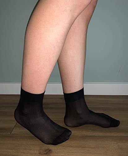 10 Pares Calcetines medias cortas, medias cortas para mujer transpirables… (Negro)