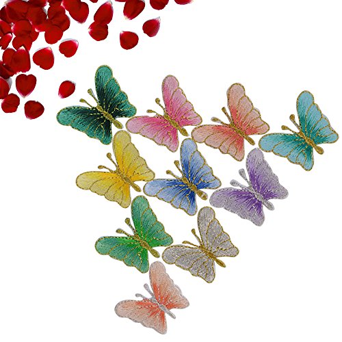 10 pcs Parches Bordados de Mariposa Termoadhesivos Parches Apliques para Ropa Decoración Chaquetas Vestidos Cazadoras Vaqueros