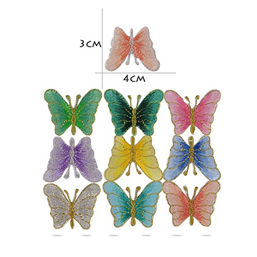 10 pcs Parches Bordados de Mariposa Termoadhesivos Parches Apliques para Ropa Decoración Chaquetas Vestidos Cazadoras Vaqueros