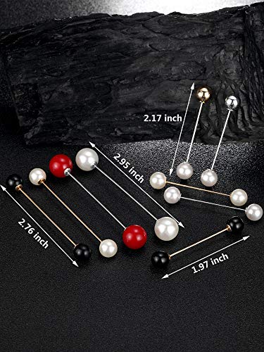 10 Piezas Clip de Chal de Suéter Broche de Doble Perlas Falsas Imperdibles de Seguridad para Mujeres