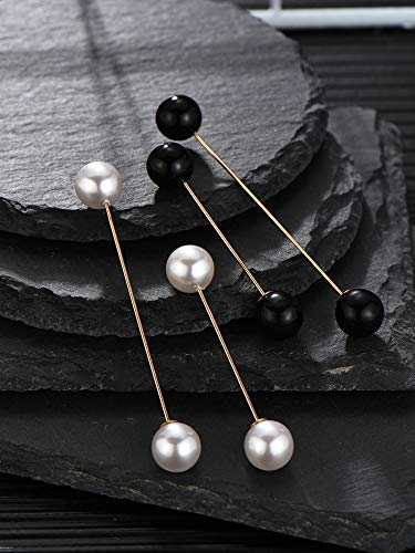 10 Piezas Clip de Chal de Suéter Broche de Doble Perlas Falsas Imperdibles de Seguridad para Mujeres