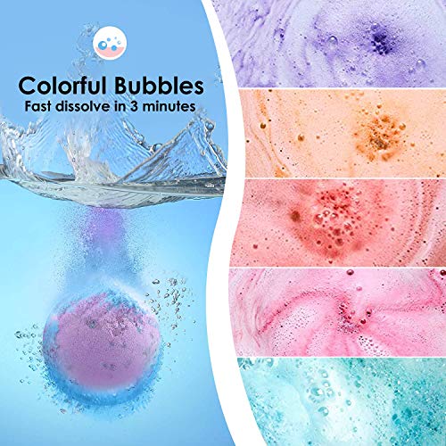 12 Bombas de Baño, Juego de Regalo de Bombas de Baño con Diferentes Aceites Esenciales Orgánicos, Sales de Baño de Burbujas Ideales para Niños, Amigos, Novia, Familia