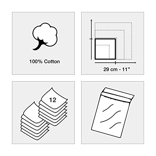 12 pañuelos blancos - Modelo"Betty" - 28 centimetros