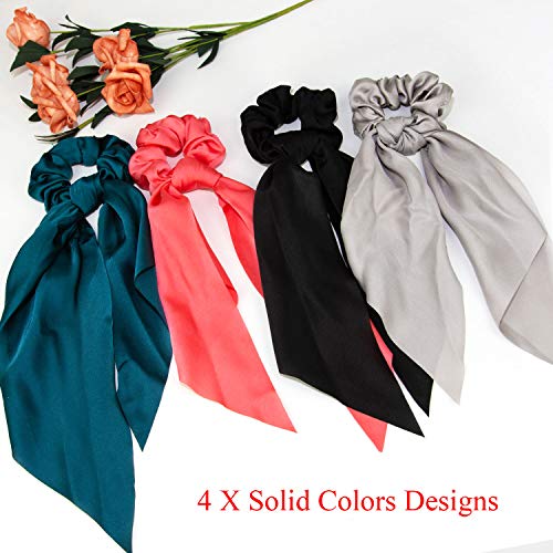12 piezas de bufanda de pelo para el cabello, pañuelos para el pelo de la bufanda bowknot, soporte de cola de caballo para mujeres niñas