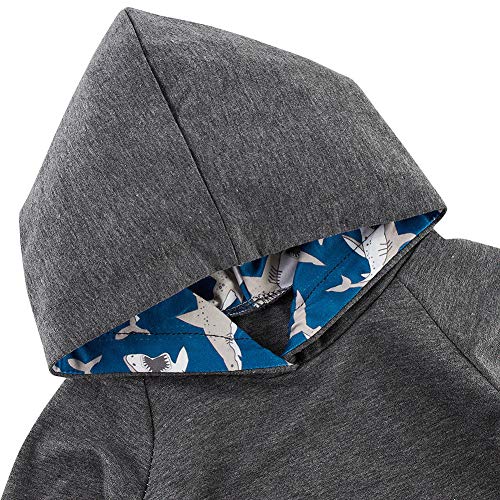 18-24 Meses Sudadera con Capucha Dibujos Animados tiburón pequeños Bebé Niños Bolsillo Tops Manga Larga Traje Deportivo Pantalones Conjunto Atuendo Fiesta Escolar Informal Ropa Diaria para niños