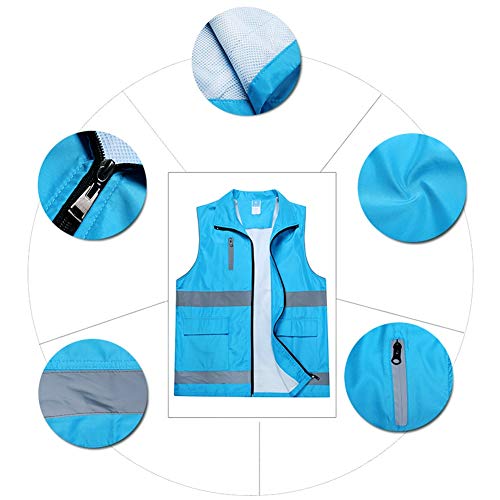 1919 GLJJQMY Chaleco Reflectante con Bolsillo, Cremallera, señoras Masculinas Que Ejecutan Ciclismo en Motocicleta con Alta Visibilidad Chalecos Reflectantes (Color : Yellow)