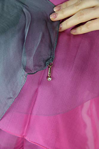 1stAmerican Chiara Aledeschi Foulard/Bufanda 100% Seda para Mujer Fucsia/Grigio Talla única