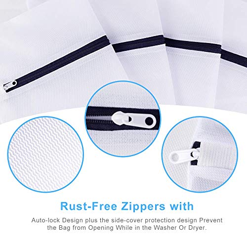 2 PACK Bolsa Lavadora Malla, TAOPE 40 * 50cm Bolsa de Lavandería Cremallera Reutilizar Durable, Bolsas de Viaje, Bolsas para Colada Para Ropas Delicadas, Abrigo, Vestido, Prendas de Cama