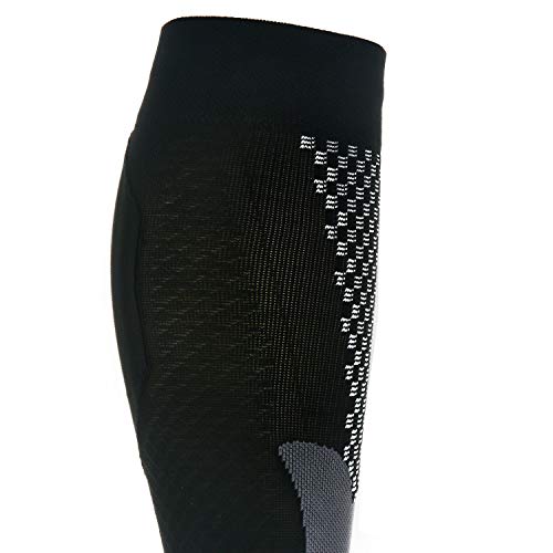 2 Pares Calcetines/Medias de Compresión para Hombres y Mujeres, Running, Deporte, Correr, Senderismo, Volar, Viajar, Varicosas, Embarazo y Médicos (EU 39-41, Negro - 2 Pares)