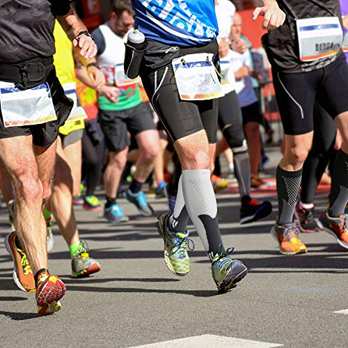 2 Pares Calcetines/Medias de Compresión para Hombres y Mujeres, Running, Deporte, Correr, Senderismo, Volar, Viajar, Varicosas, Embarazo y Médicos (EU 39-41, Negro - 2 Pares)