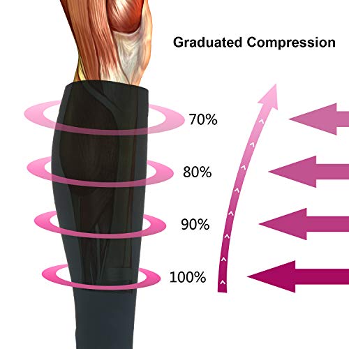 2 Pares Calcetines/Medias de Compresión para Hombres y Mujeres, Running, Deporte, Correr, Senderismo, Volar, Viajar, Varicosas, Embarazo y Médicos (EU 43-46, Gris - 2 Pairs)