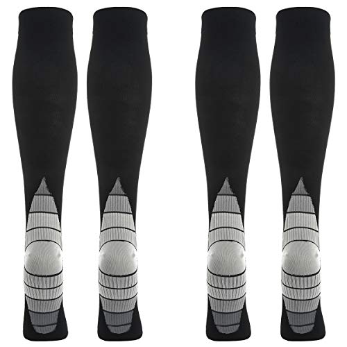 2 Pares Calcetines/Medias de Compresión para Hombres y Mujeres, Running, Deporte, Correr, Senderismo, Volar, Viajar, Varicosas, Embarazo y Médicos (EU 43-46, Gris - 2 Pairs)