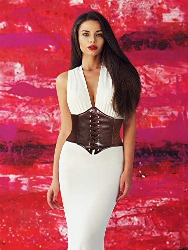 2 Piezas de Cinturón Corsé de Steampunk Cinturón Corset Ancho Retro Cinturón Elástico Atado