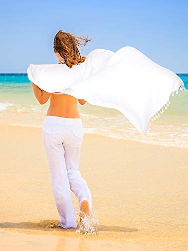 2 Piezas de Pareo Largo Batik de Playa de Mujeres Cubierta de Bañador Pareo con Borla para Mujeres Chicas (Conjunto de Colores 1)