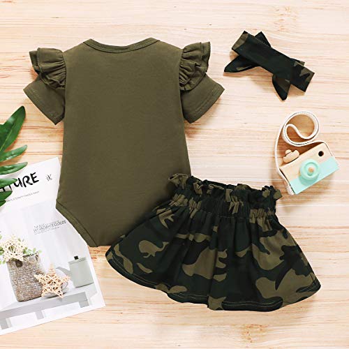 2 piezas de ropa para bebés y niños pequeños y niñas, camiseta de camuflaje, pantalones y suelos. D#3 12-18 Meses