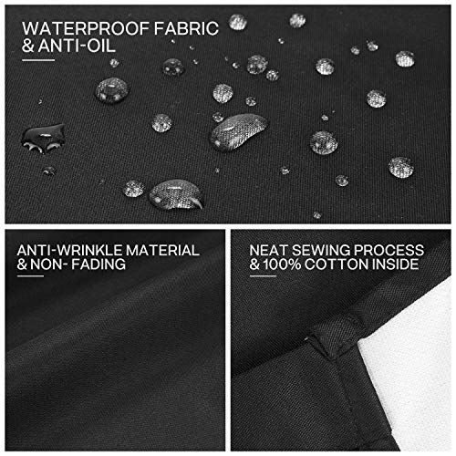 2 Piezas Delantales de Cocina Delantal Cocina Mujer Delantales Impermeables para Cocina Ajustables para Mujeres Hombres,Delantal Chefs Cocina para Cocinar/Hornear,Negro