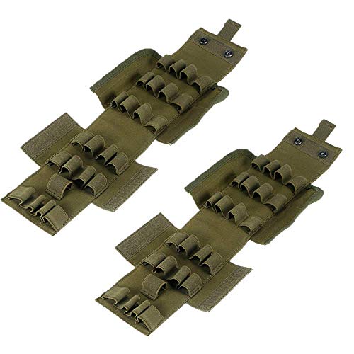2 unidades Molle 25 rondas para escopeta plegable para revistas, escopeta de carga (verde)