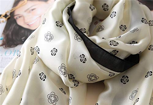 2017 marcas de lujo nuevos pañuelos de seda dama de la moda bufanda de las mujeres del verano imprimen chales de pashmina suave fular femme pañuelo tamaño largo ( Color : White )
