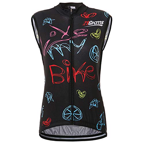 21Grams Maillot de Ciclismo Sin Mangas Chaleco de Bicicleta Camisetas Chaqueta de Ciclismo Transpirable MTB Deportes al Aire Libre para Mujeres Secado Rápido (5XL)