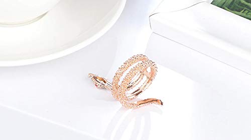 24 JOYAS Anillo Serpiente de Brillantes Ajustable Dorada para Mujer Elegante, Rockera, Punk, Mística