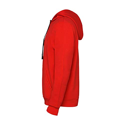 24 JOYAS Sudadera Roja con Capucha Unisex para Niños y Adultos con Bolsillo de Canguro, Deporte y Casual, cómoda Tacto Suave y Cordones Anchos (S)
