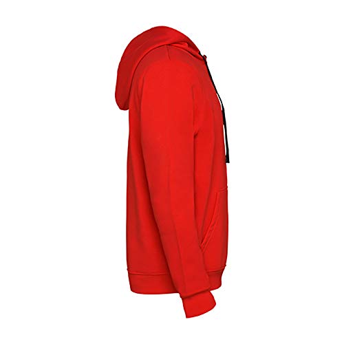 24 JOYAS Sudadera Roja con Capucha Unisex para Niños y Adultos con Bolsillo de Canguro, Deporte y Casual, cómoda Tacto Suave y Cordones Anchos (S)