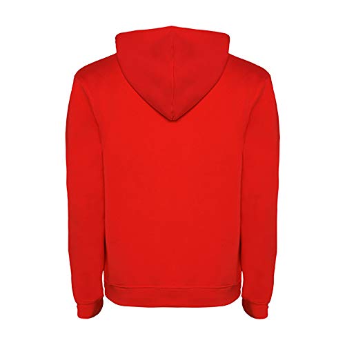 24 JOYAS Sudadera Roja con Capucha Unisex para Niños y Adultos con Bolsillo de Canguro, Deporte y Casual, cómoda Tacto Suave y Cordones Anchos (S)