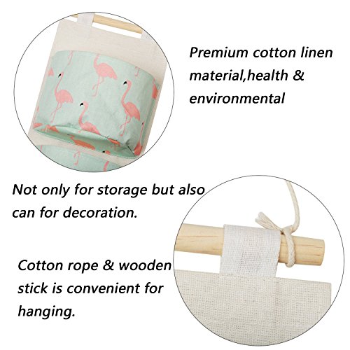 2pcs bolso colgante organizador KAKOO oso polar azul de organizador pared de avestruz verde de colgante algodón organizador de pared