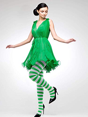 3 Pares pantis mujer de medias rayas mujer Disfraz de Navidad Calcetines Altos de Medias navideñas para mujer San Patricio Fiesta de Disfraz Fiesta Temática Tamaño 110 cm/43.3 pulgadas (style-3)