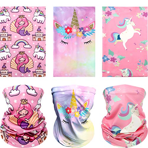 3 Piezas Calentadores Pañuelos Bragas de Cuello de Niños Pañuelo Bufandas de Lana de Invierno Cubierta Facial de Unicornio para Niña Calentador al Aire Libre Protección contra Viento