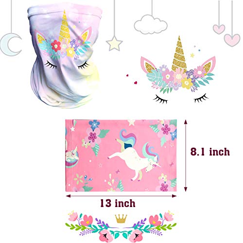 3 Piezas Calentadores Pañuelos Bragas de Cuello de Niños Pañuelo Bufandas de Lana de Invierno Cubierta Facial de Unicornio para Niña Calentador al Aire Libre Protección contra Viento