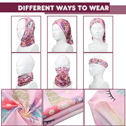 3 Piezas Calentadores Pañuelos Bragas de Cuello de Niños Pañuelo Bufandas de Lana de Invierno Cubierta Facial de Unicornio para Niña Calentador al Aire Libre Protección contra Viento