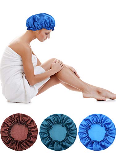 3 Piezas Gorra de Dormir Tapa de la Noche del Capo de Satén para Dormir Turbantes de Cabello Suave para Mujeres y Niñas (Conjunto de Estilos 5)