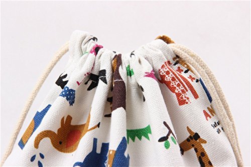 3 unidades bolsas algodón con cuerda organizadore para bebé ropa juguete pañale