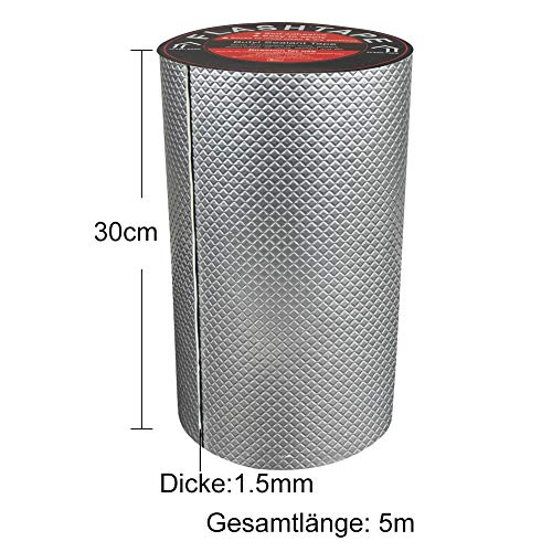 300 mm (ancho) x 5 m (largo) cinta adhesiva de butilo, cinta de sellado autoadhesiva gruesa para sellar y fijar en la piscina, tubo, techo, caravana, baño