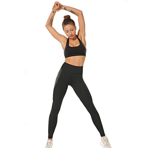 3/4 Leggings Training, Sports for Women, Yoga Leggings. Pantalones de Spandex en el Gimnasio. (Negro A 3/4 Largo, S)