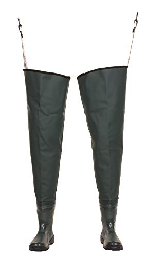 3Kamido® Vadeadores, Botas Pescadores de Muslo, Waders, Juveniles Vadeador para jóvenes, con Bolsa de Transporte, 36, 37, 38, 39 EU, para Adolescentes (Verde, 37 EU)