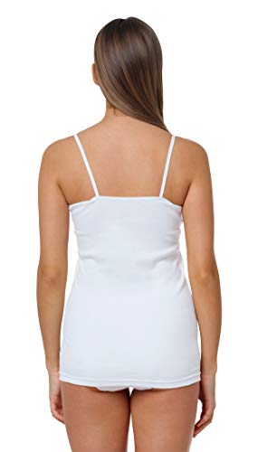 4 Piezas Camiseta interior con encaje, 100% Algodòn, color blanco, Talla L- 44/46