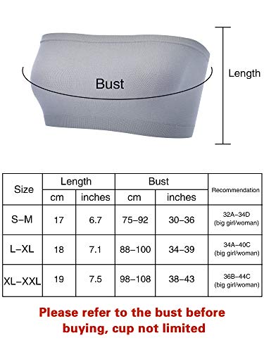 4 Piezas de Sujetador sin Tirantes Bandeau Bralette de Mujeres Sujetador Estirable sin Relleno ni Costura (Talla S-M)