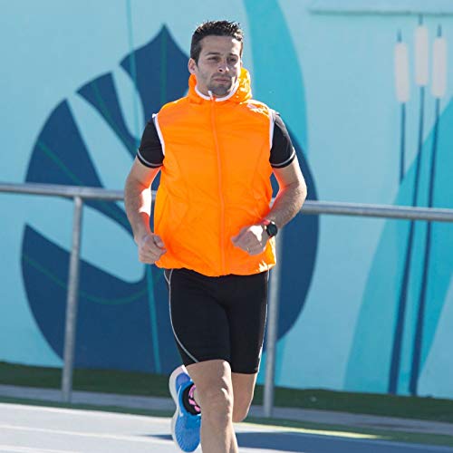 42K Running - Chaleco Técnico Waterproof Vest Naranjaa-Blanco S